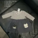 Váy dài tay Next baby màu xám gấu mèo (size 9/12m, 12/18m, 1/2y, 2/3y, 3/4y)