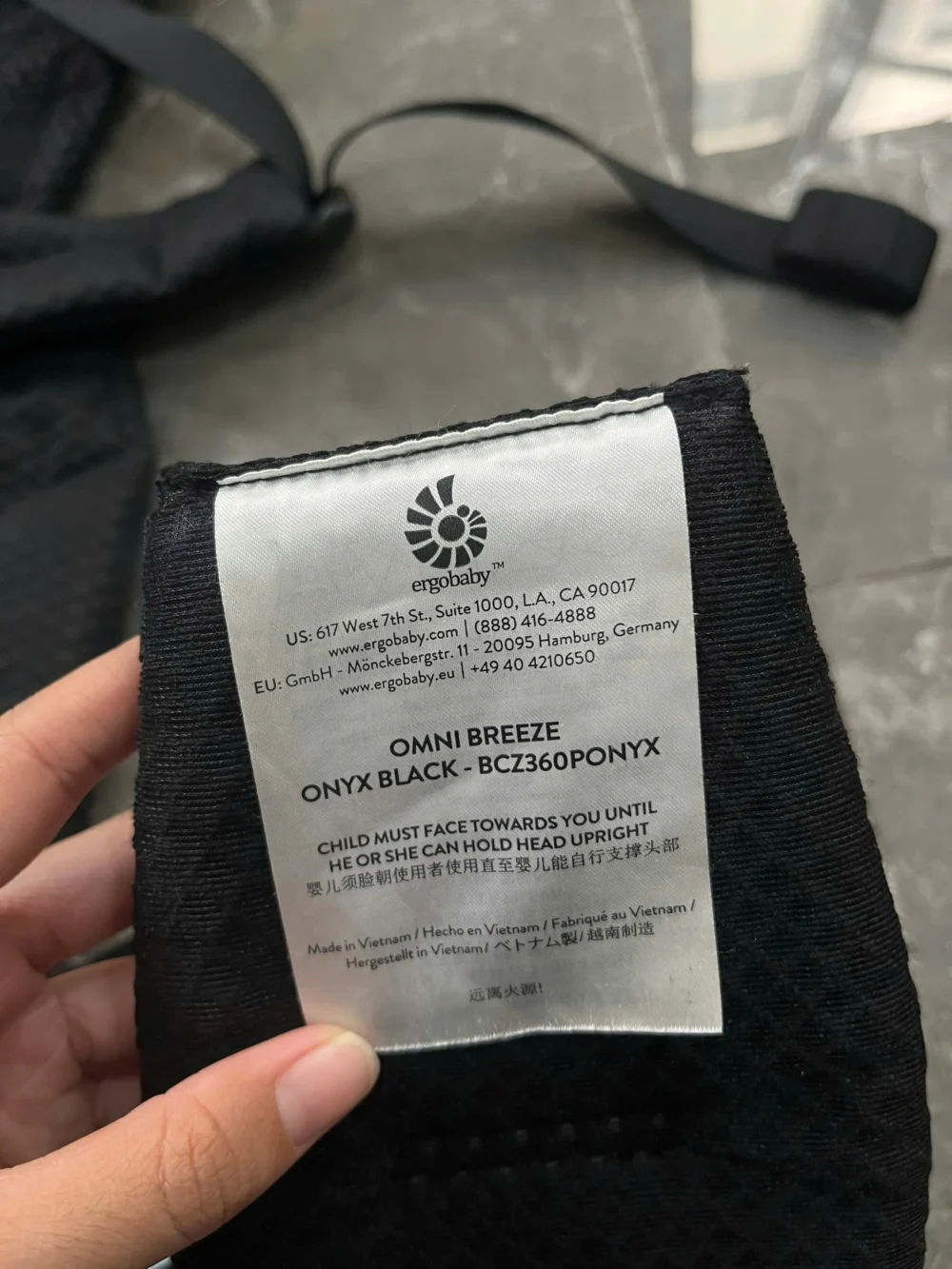 Địu Ergobaby Omni Breeze màu đen (no box) - Ảnh 16