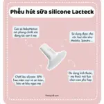 Set 2 phễu hút sữa silicone Lacteck màu trắng (Size:21mm) - Ảnh 2
