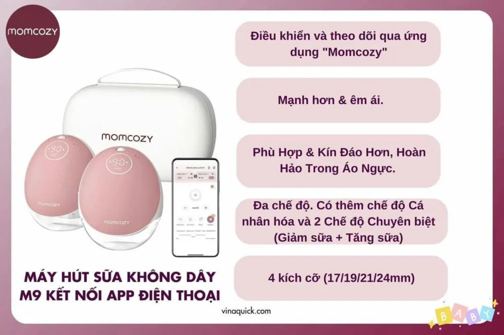 MÁY HÚT SỮA RẢNH TAY KHÔNG DÂY MOMCOZY M9 ( full box) - Ảnh 12