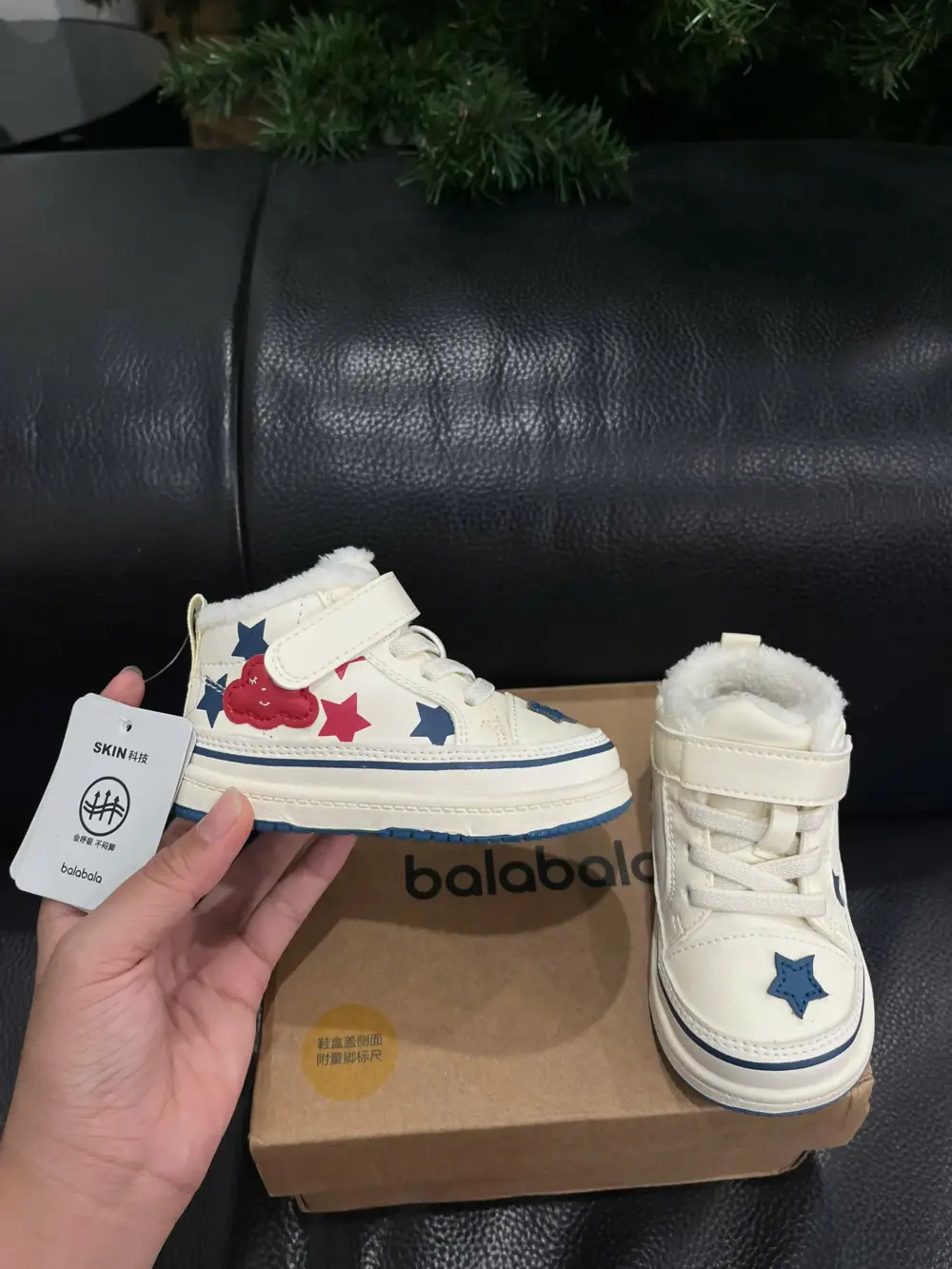 Giày thể thao balabala ngôi sao lót lông ( full box) 12cm size 19 - Ảnh 3