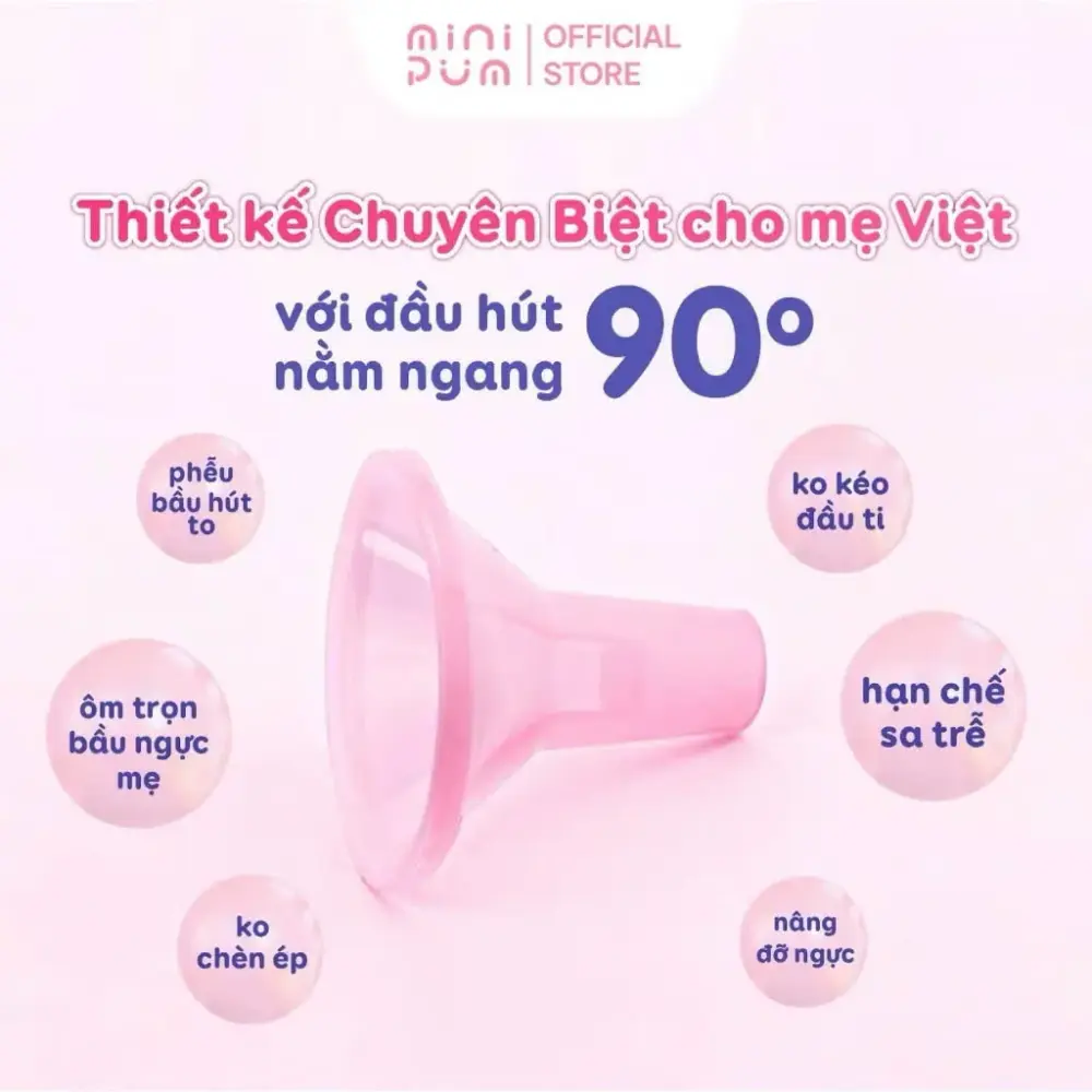 Set 1 cặp phễu MiniPum, tặng kèm 1 phễu Lacteck, phễu hạ size màu hồng (size:18mm/24mm) - Ảnh 4