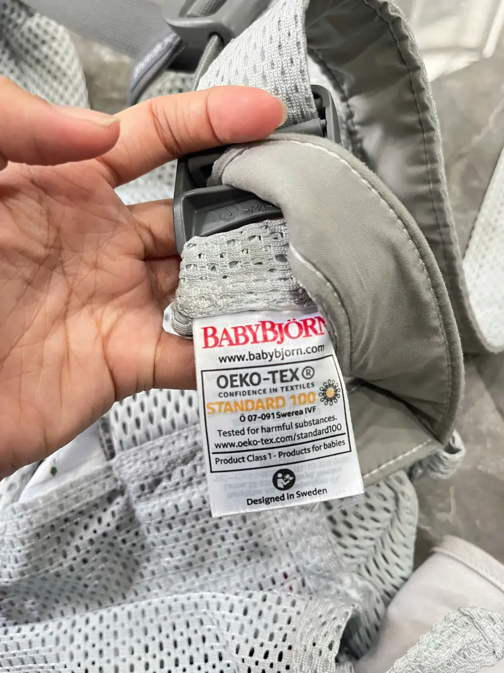 Địu lưới 3D BABYBJORN ™ Xám bạc Harmony ( full box) - Ảnh 18