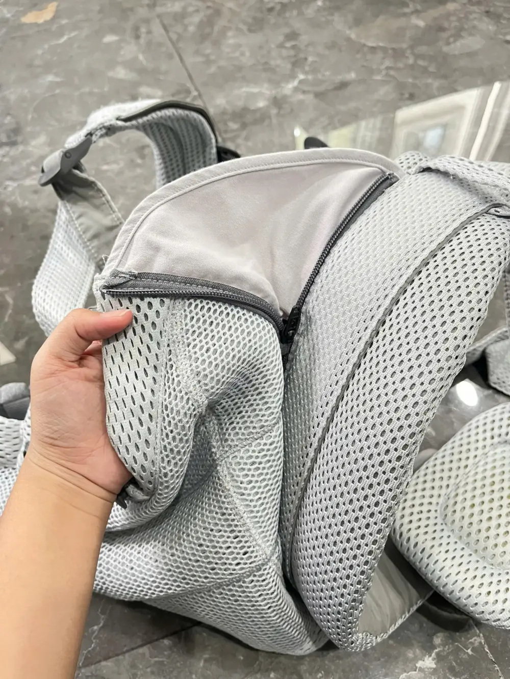 Địu lưới 3D BABYBJORN ™ Xám bạc Harmony ( full box) - Ảnh 8