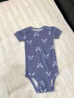 Set 2 bodysuit Carter's họa tiết chấm bi, bướm màu xanh (size 18/24m) - Ảnh 2