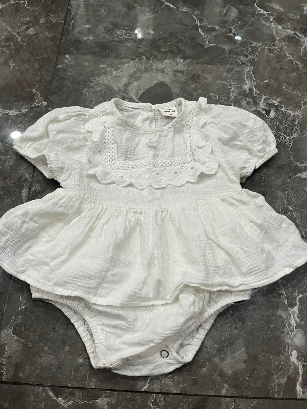 Set 2 bobysuit cánh tiên Jenny Vely mài hồng, trắng ( Size: 3 đến 6 tháng) - Ảnh 4