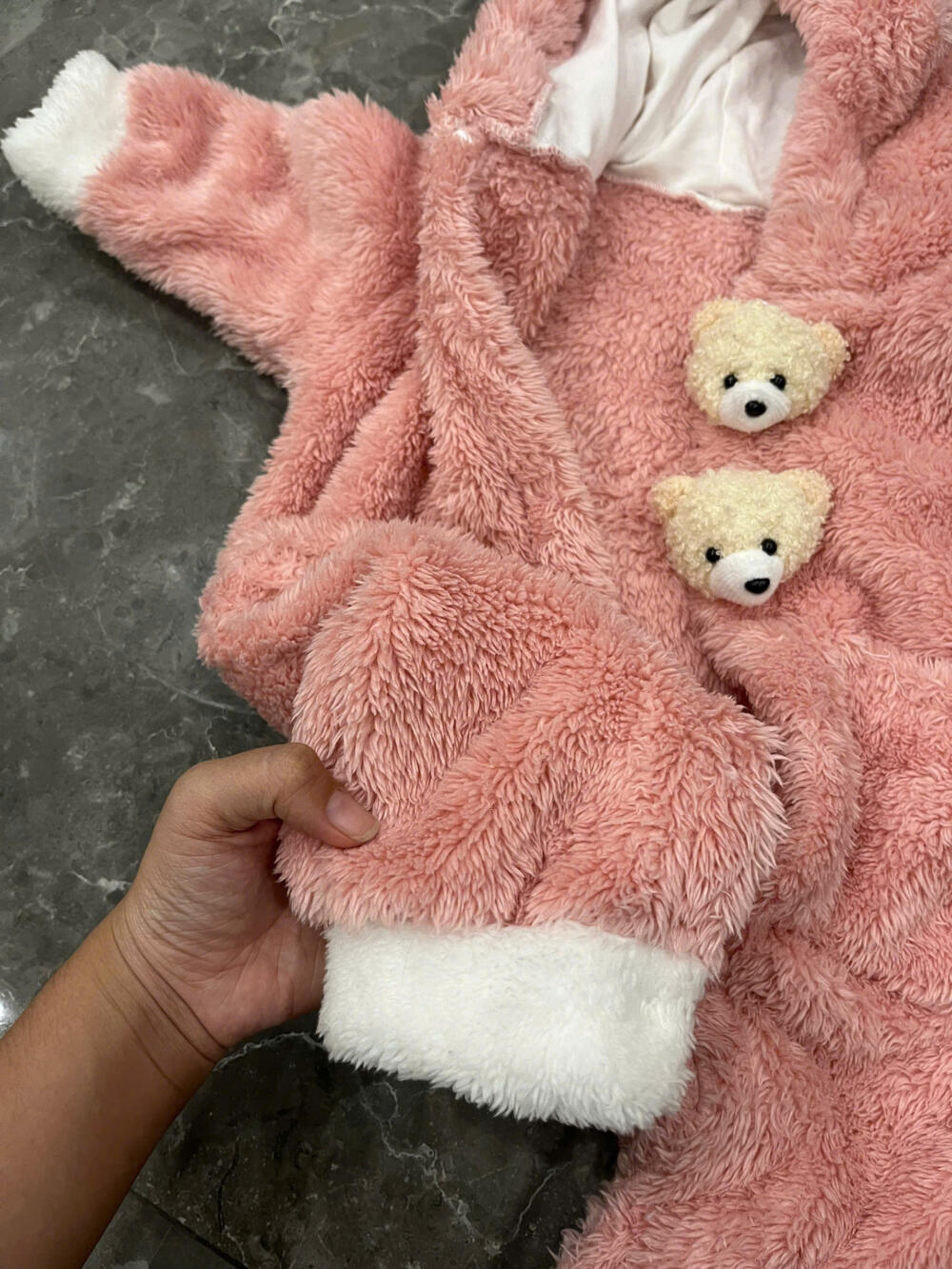 Set bodysuit và áo lông mùa đông mix brand H&M, Mon Kids baby (Size: 0/3m) - Ảnh 5