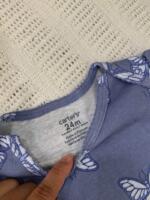 Set 2 bodysuit Carter's họa tiết chấm bi, bướm màu xanh (size 18/24m) - Ảnh 6