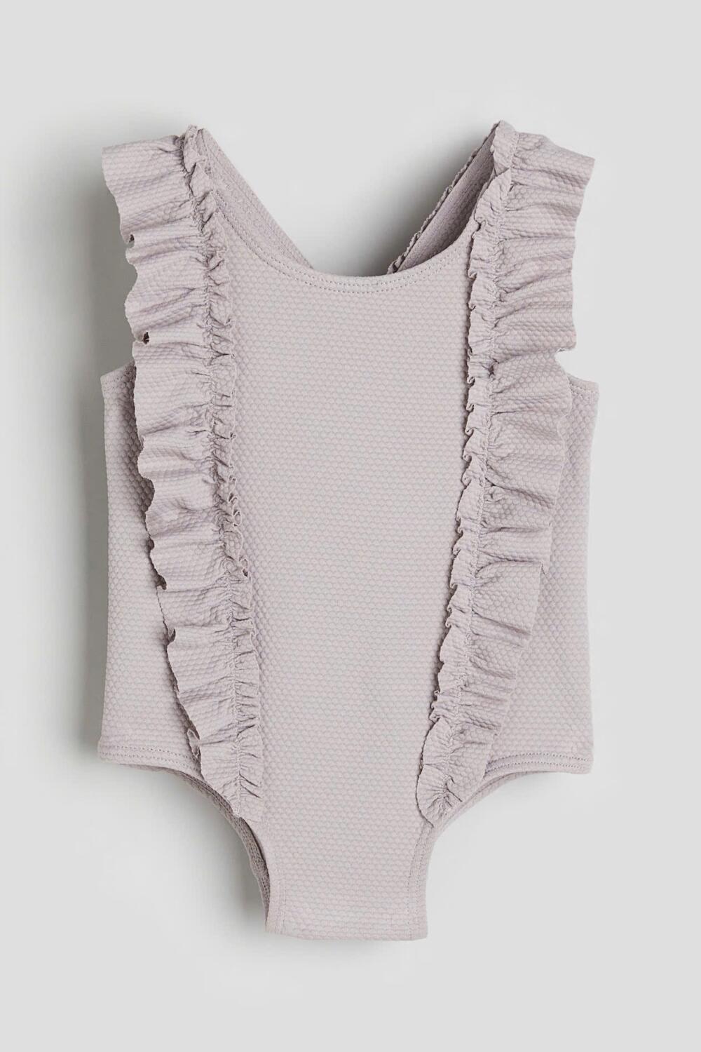 Đồ bơi H&M viền bèo nhún màu tím nhạt( size: 6/9m) tặng kèm váy hoa (size 0/3m) - Ảnh 7