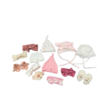 Set nơ mũ đội đầu và giày vải cho bé sơ sinh (no brand)