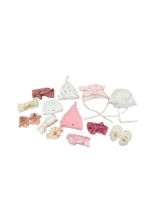 Set nơ mũ đội đầu và giày vải cho bé sơ sinh (no brand)