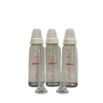 Bộ 3 bình sữa cổ hẹp thủy tinh Pigeon 240ml kèm 2 núm ti (size: 6m+,9m+)