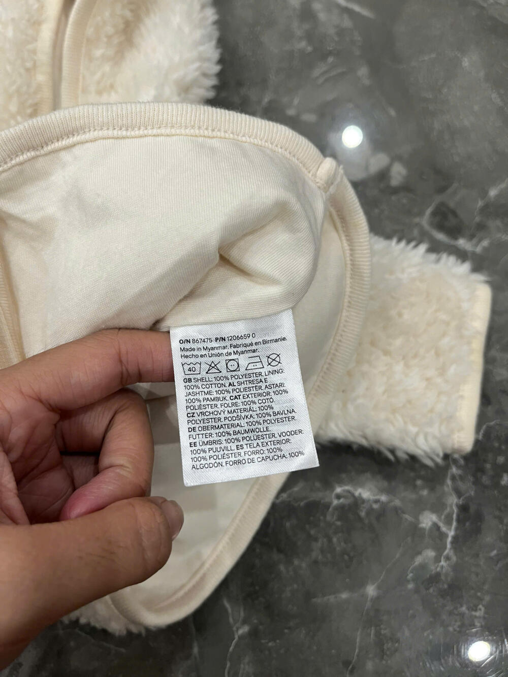 Set bodysuit và áo lông mùa đông mix brand H&M, Mon Kids baby (Size: 0/3m) - Ảnh 8