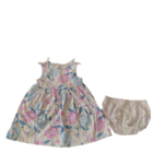 Váy xoè nơ Carter's hoạ tiết hoa kèm quần màu tím (size:12m)