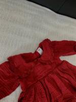 Váy cổ bèo H&M vải muslin màu đỏ đô (size: 4/6m) - Ảnh 9