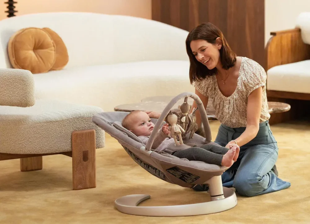Nôi Nuna Leaf Grow Bouncer màu granite kèm thanh đồ chơi còn BH 20/7/2027 (sơ sinh đến 60kg) - Ảnh 8