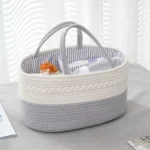 Túi đựng đa năng no brand dây cotton dệt màu trắng, xám (như mới) - Ảnh 4