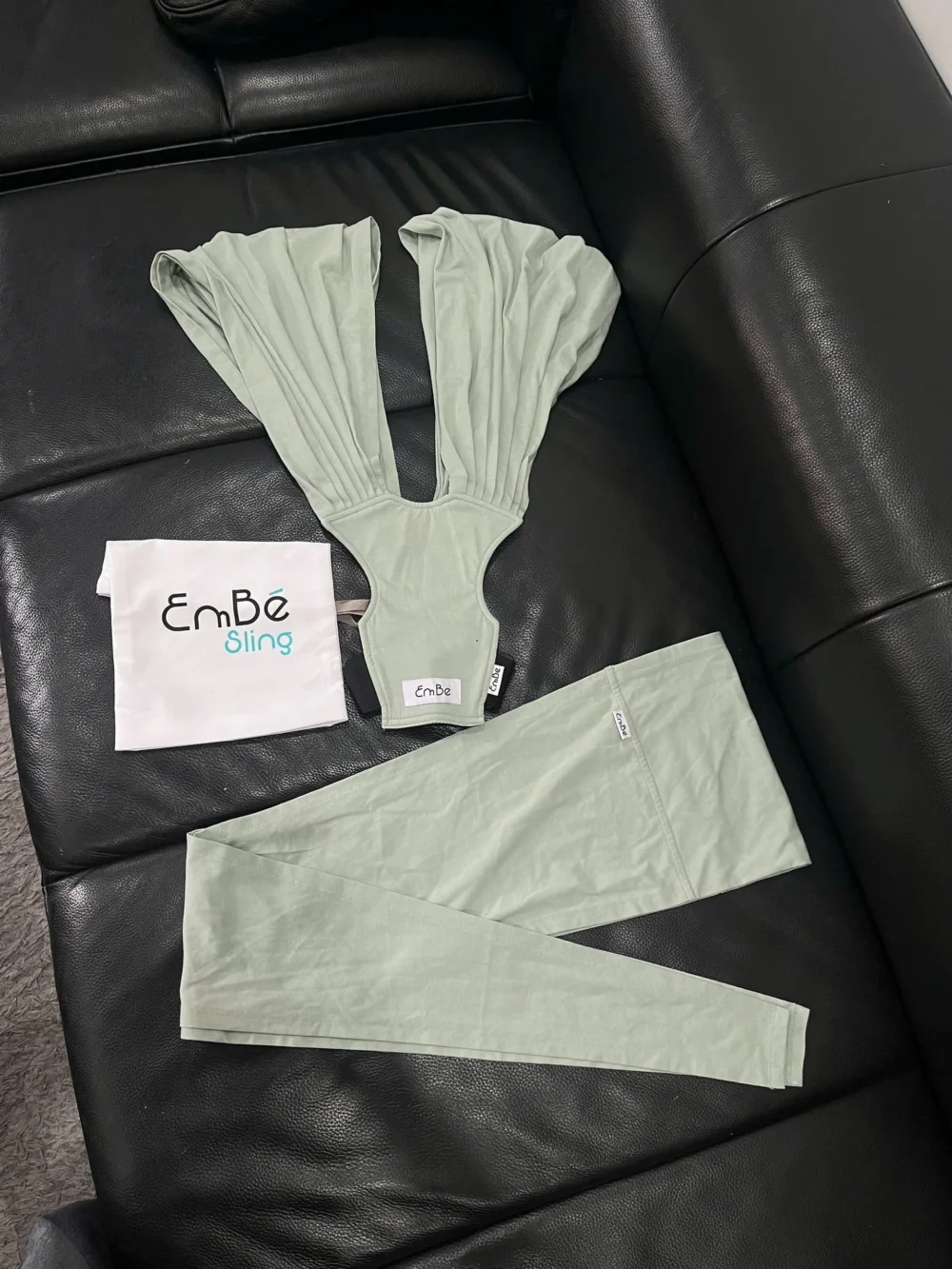 Địu Vải Em Bé Sling size flex plus màu xanh ( còn túi đựng) - Ảnh 11