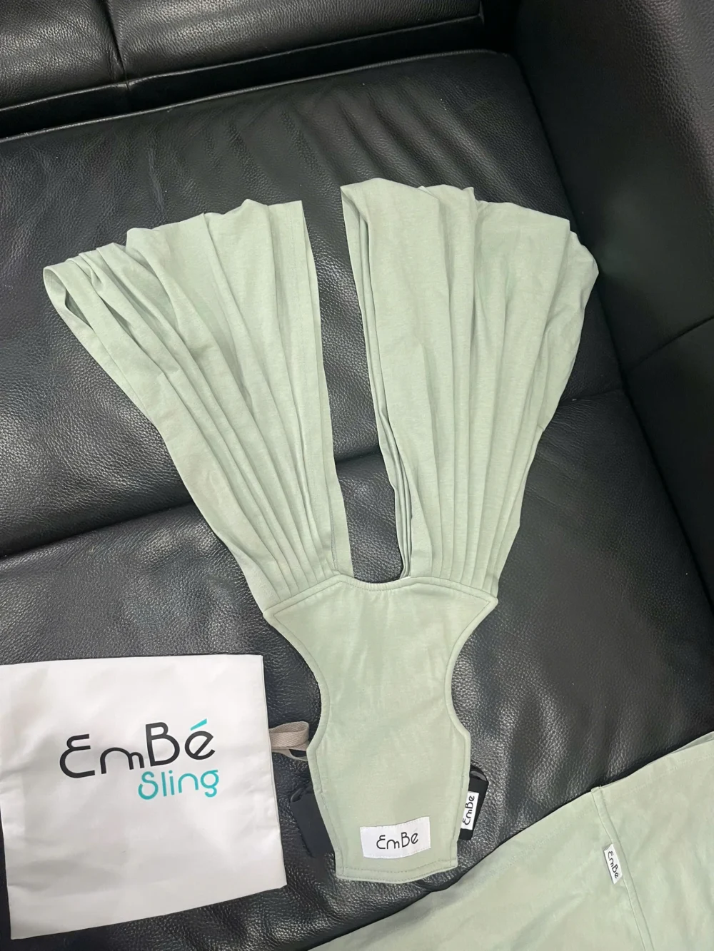 Địu Vải Em Bé Sling size flex plus màu xanh ( còn túi đựng) - Ảnh 3