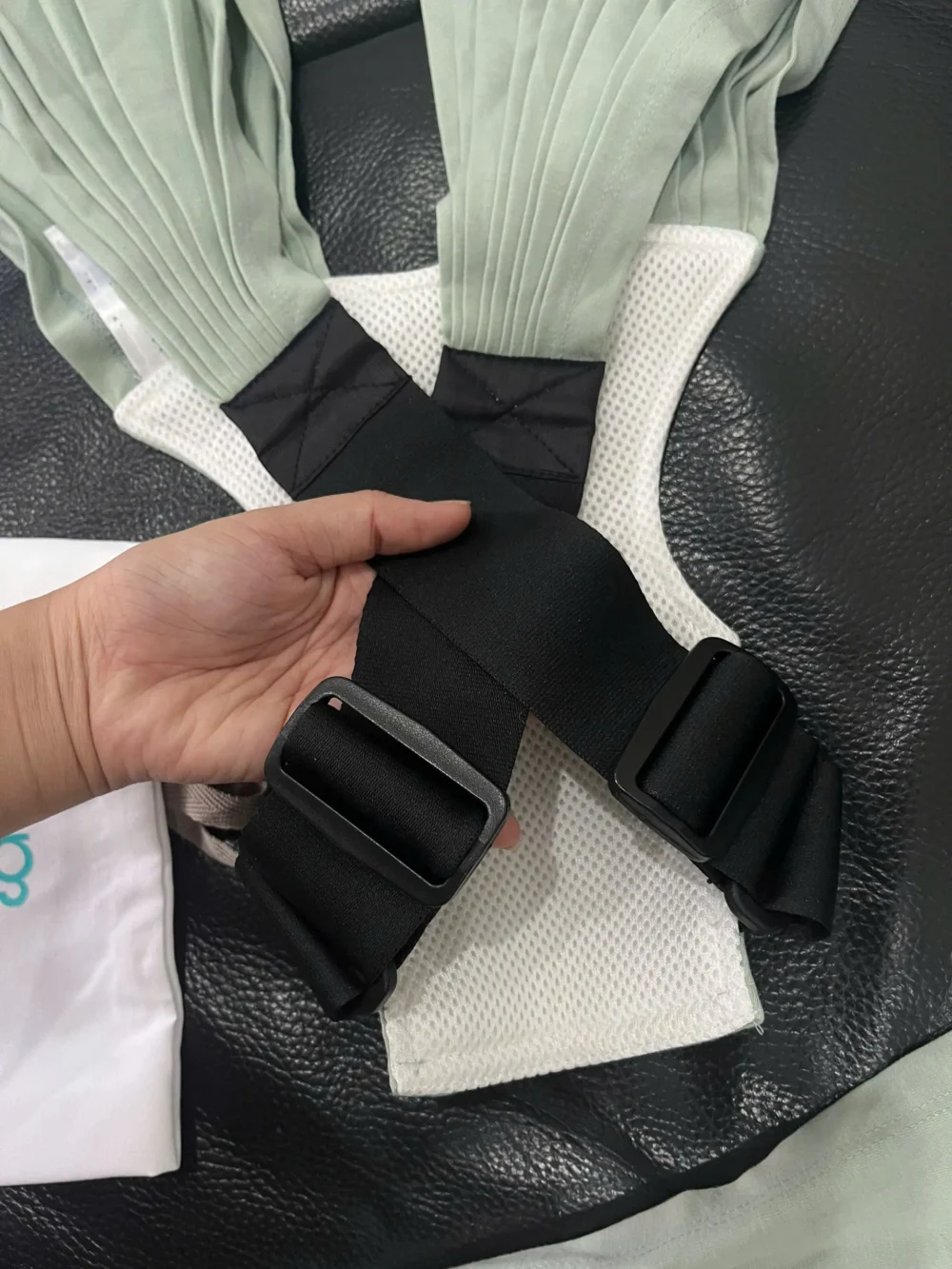 Địu Vải Em Bé Sling size flex plus màu xanh ( còn túi đựng) - Ảnh 7