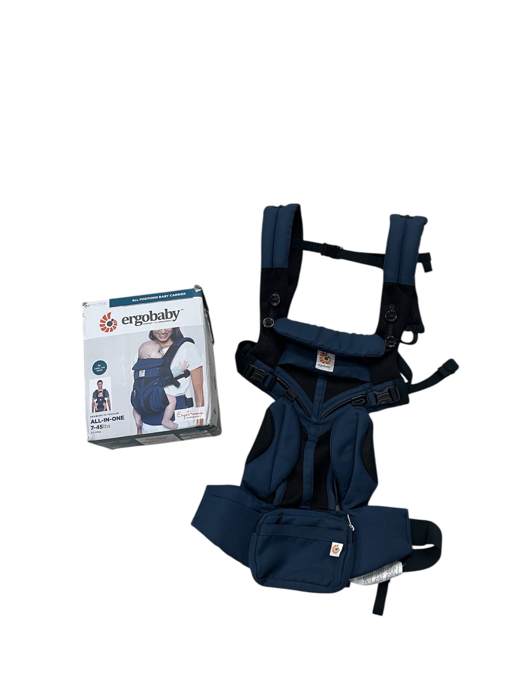 103bf481b3f24b7f979ae4b028e9b6b6 Địu Ergobaby Omni 360 Cool Air Mesh, Midnight Blue (full box) từ sơ sinh 3,2kg-20kg - Ảnh 1