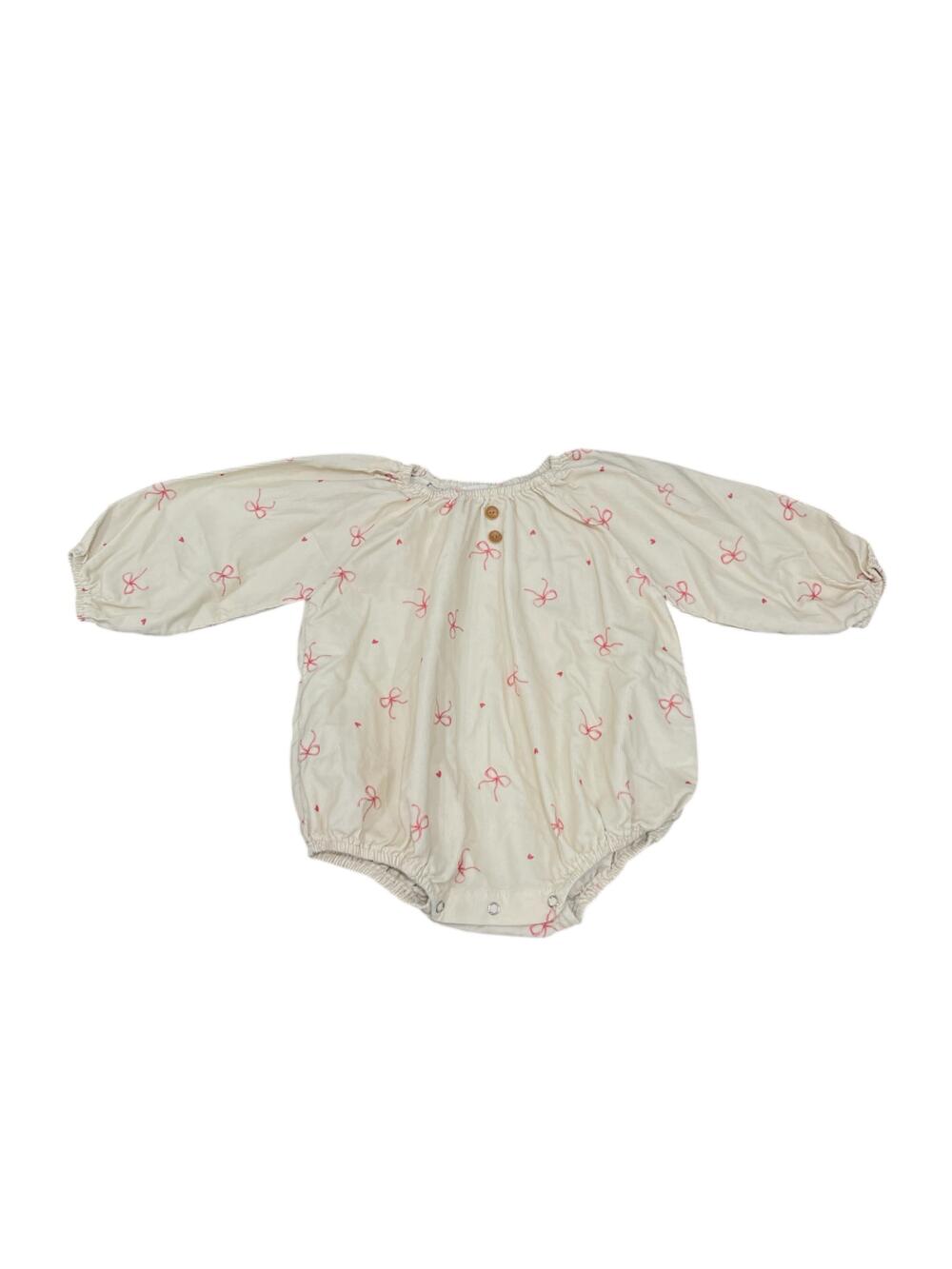 Bodysuit dài tay My bébé màu be nơ hồng (12/24m) - Ảnh 1