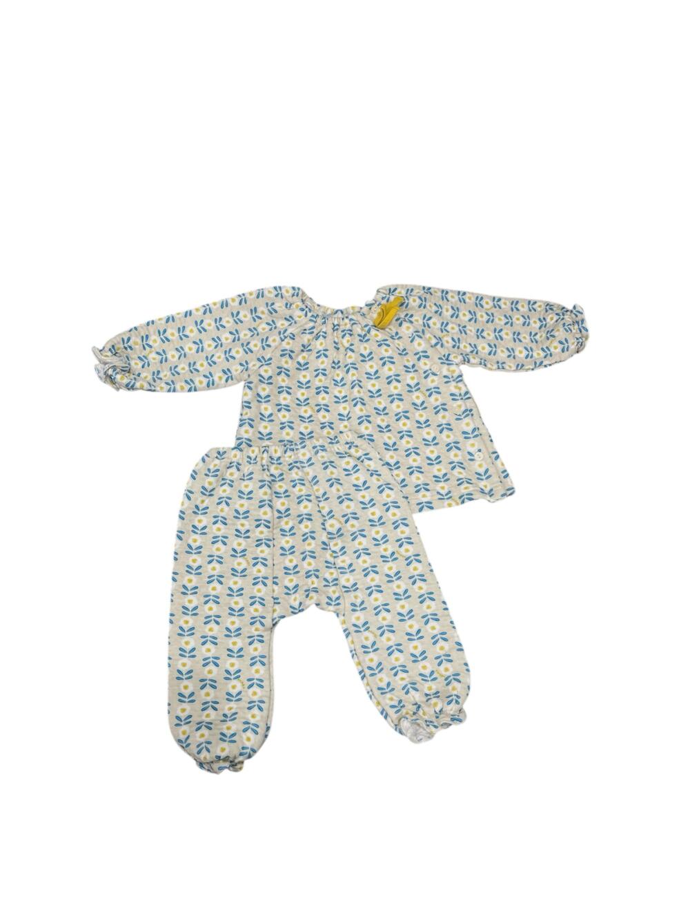 Bộ quần áo nỉ dài tay Moimoln hoạ tiết hoa ( size: 9/12m) - Ảnh 1