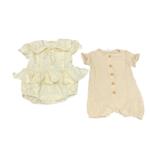 Bộ bodysuit váy sơ mi Dear Bebé (size: 6/9m) tặng kèm body đùi Bilbi vải đũi (size:6/12m)