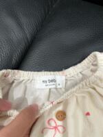 Bodysuit dài tay My bébé màu be nơ hồng (12/24m) - Ảnh 2