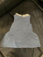 Váy bò chấm bi phối vải thêu Tiny Winy màu xanh (size:11/14kg) - Ảnh 2