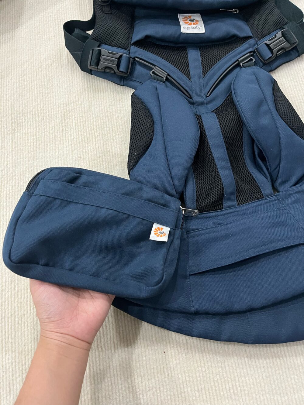 Địu Ergobaby Omni 360 Cool Air Mesh, Midnight Blue (full box) từ sơ sinh 3,2kg-20kg - Ảnh 4