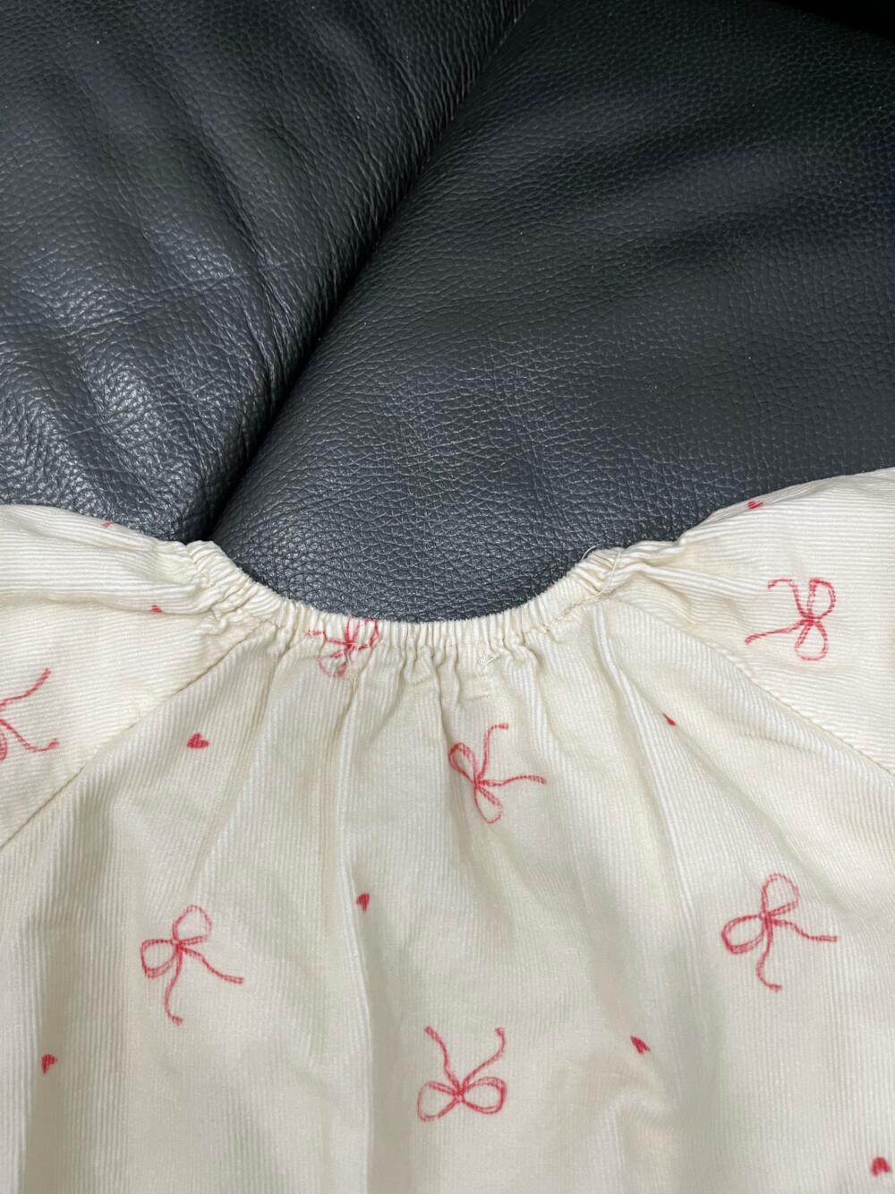 Bodysuit dài tay My bébé màu be nơ hồng (12/24m) - Ảnh 4