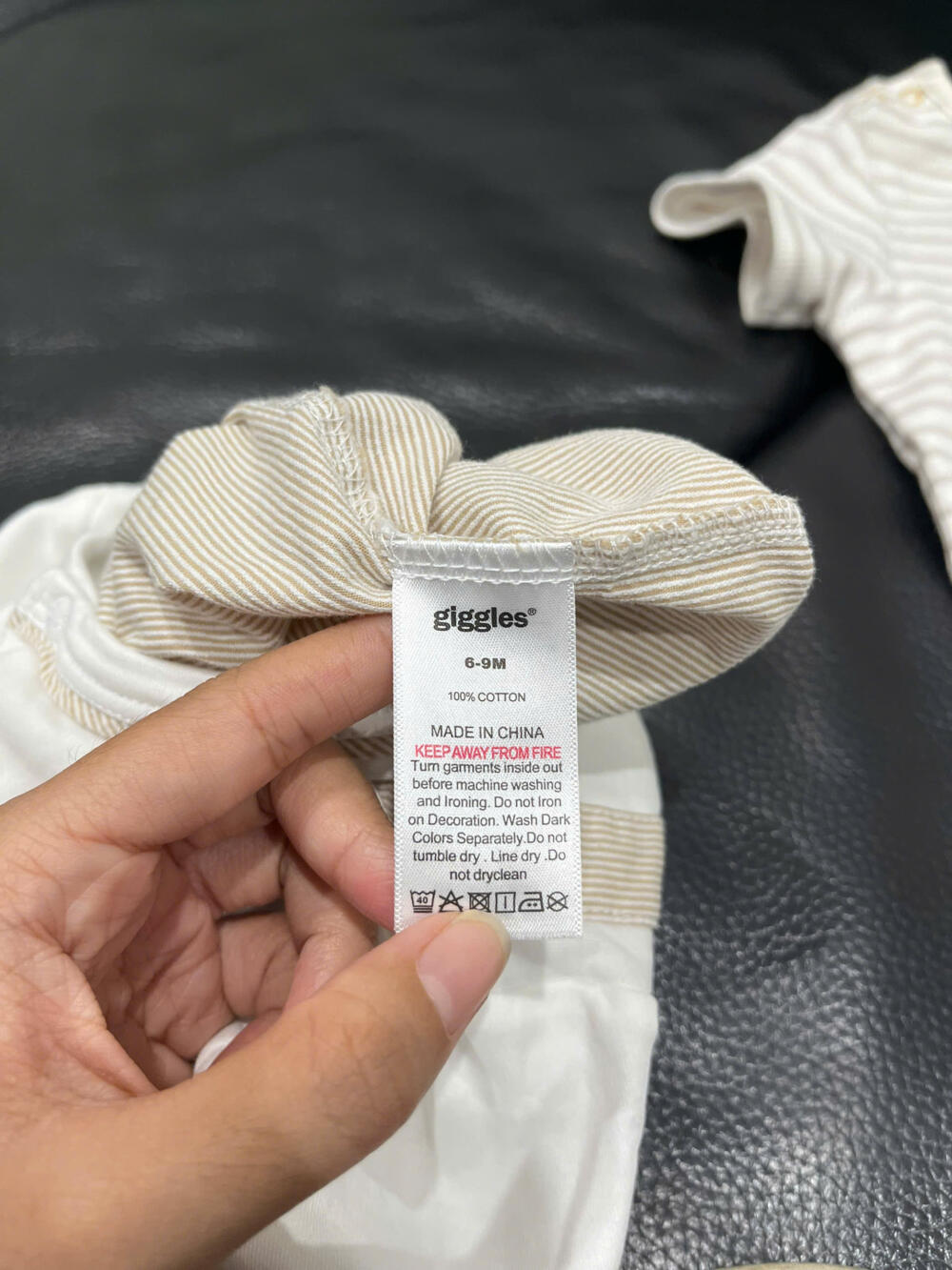 Set 2 bộ bodysuit Albetta màu nâu trắng ( size 0/3m, 6/9m) - Ảnh 3