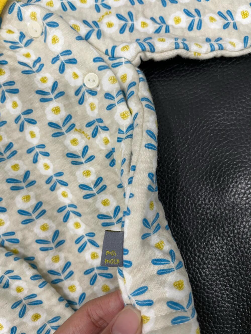 Bộ quần áo nỉ dài tay Moimoln hoạ tiết hoa ( size: 9/12m) - Ảnh 5