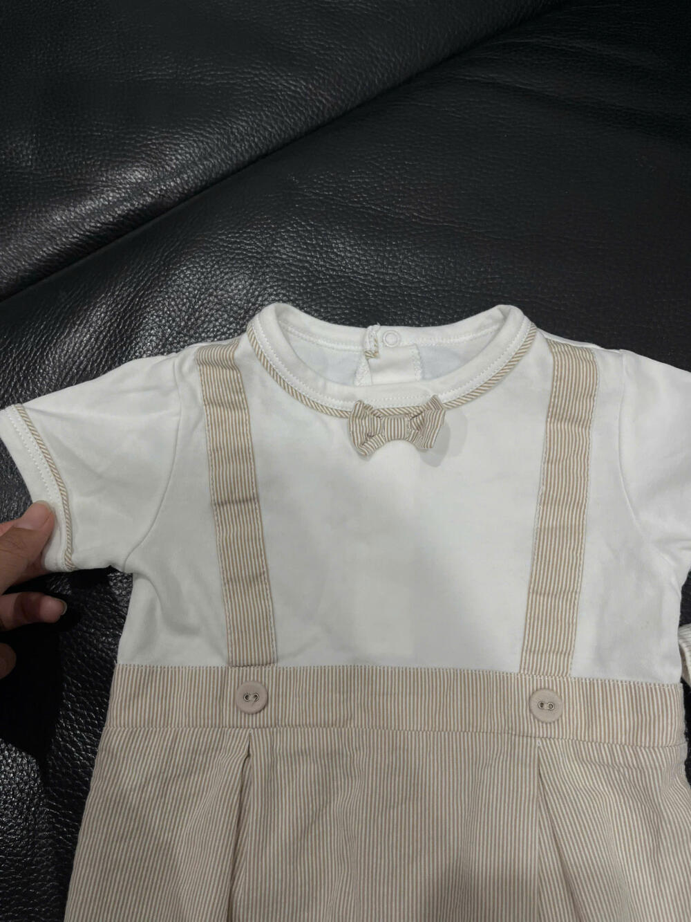 Set 2 bộ bodysuit Albetta màu nâu trắng ( size 0/3m, 6/9m) - Ảnh 4