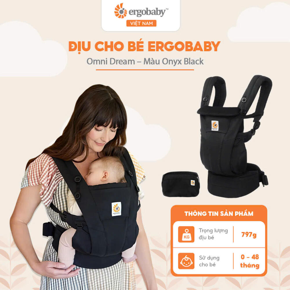 Địu Ergobaby Omni 360 Cotton màu đen (no box) - Ảnh 5