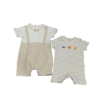 Set 2 bộ bodysuit Albetta màu nâu trắng ( size 0/3m, 6/9m)