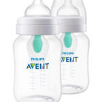 Set 2 bình sữa Philips Avent giảm đầy hơi kèm núm classic 2 (size: 260ml)
