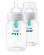 Set 2 bình sữa Philips Avent giảm đầy hơi kèm núm classic 2 (size: 260ml)