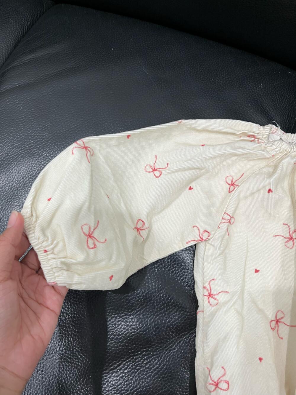 Bodysuit dài tay My bébé màu be nơ hồng (12/24m) - Ảnh 6