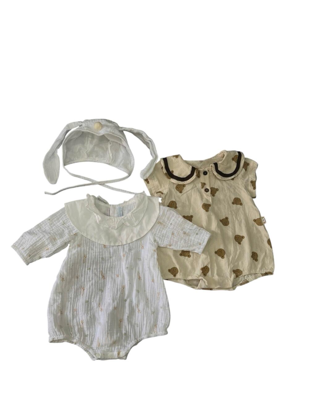 Set 2 bodysuit cà rốt, gấu mix brand Nous, Nanciroom (size 0/3m)