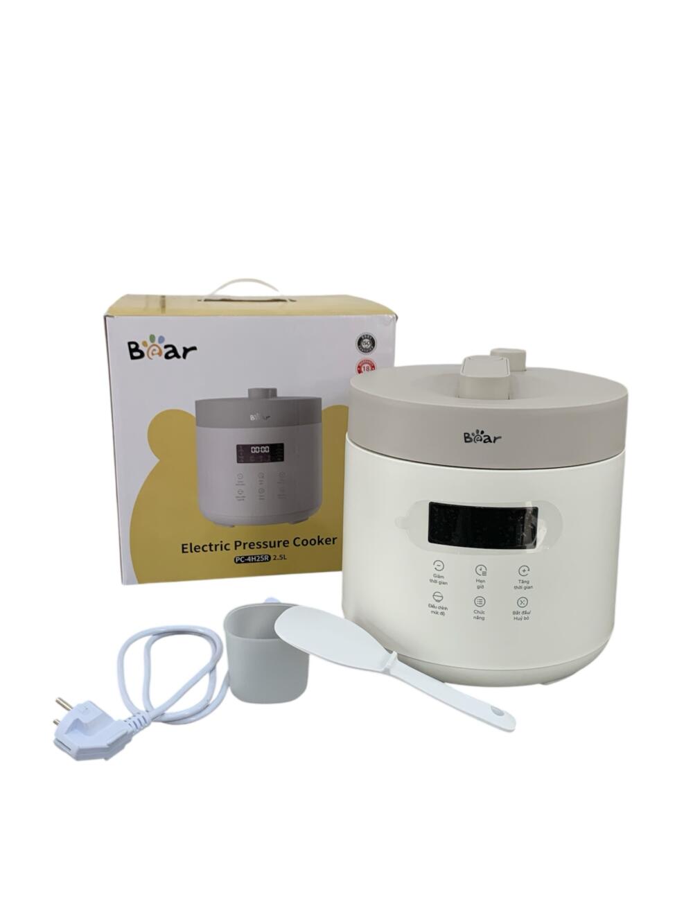 Nồi áp suất điện Bear 2,5L PC-4H25R màu trắng (full box) - Ảnh 1