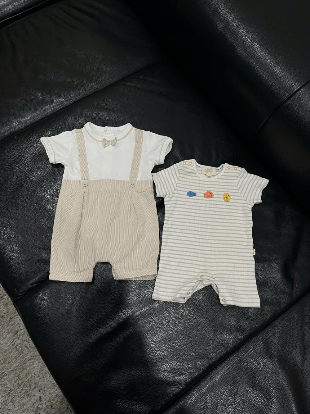 Set 2 bộ bodysuit Albetta màu nâu trắng ( size 0/3m, 6/9m) - Ảnh 7