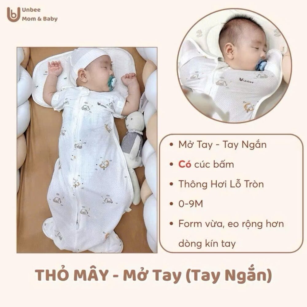 Set 3 nhộng chũn trắng, be, hồng mix brand Cocoon, Dotori, Unbee ( size: 0/3m, 3/6m) - Ảnh 9