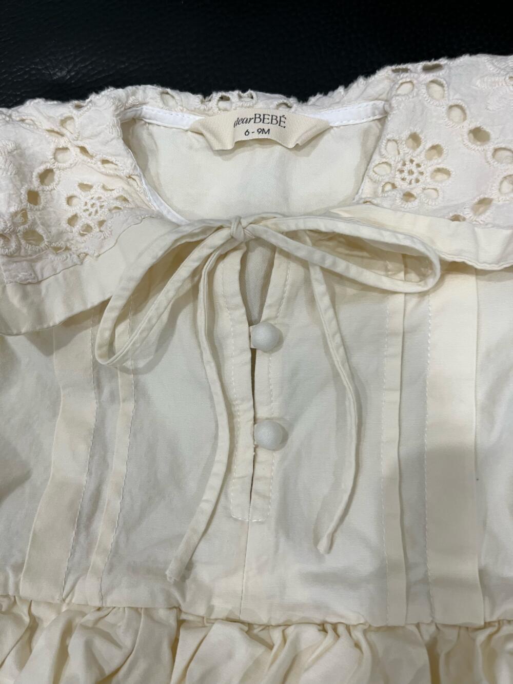 Bộ bodysuit váy sơ mi Dear Bebé (size: 6/9m) tặng kèm body đùi Bilbi vải đũi (size:6/12m) - Ảnh 8