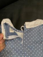 Váy bò chấm bi phối vải thêu Tiny Winy màu xanh (size:11/14kg) - Ảnh 7