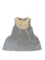 Váy bò chấm bi phối vải thêu Tiny Winy màu xanh (size:11/14kg)