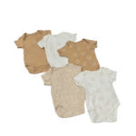 Set 4 bộ bodysuit Nextbaby gấu nâu trắng (size: 3/6m) tặng 1 bộ