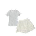 Set 2 món đồ cho bé chân váy và áo mix brand FHW & nobrand màu xanh/ trắng( Size: 18/24m, 90cm)