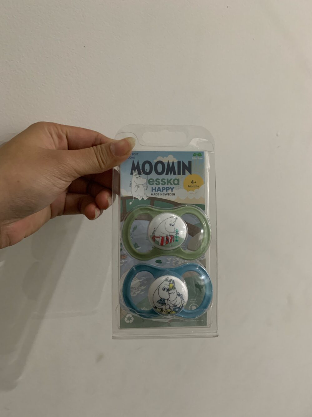 Bộ 2 ty ngậm Esska MooMin Happy hoạ tiết màu xanh (size:4m+) - Ảnh 7